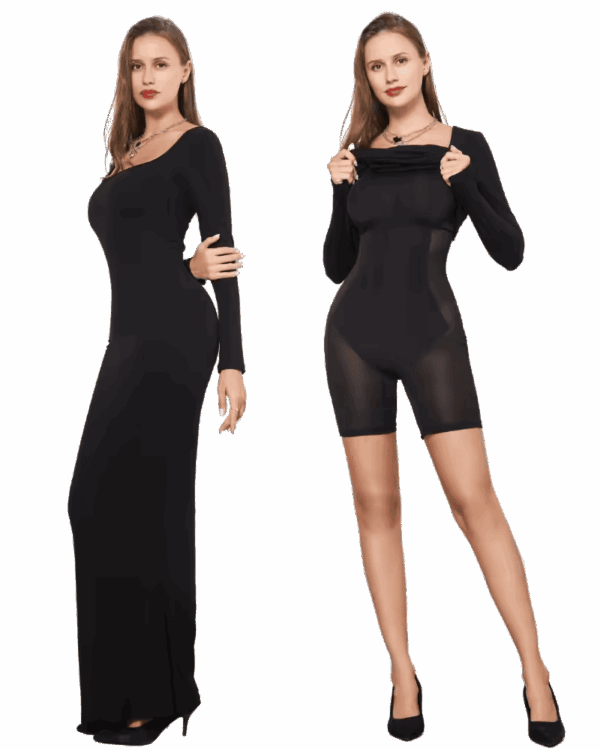 Long Sleeves Maxi Built-in Shapewear Dress